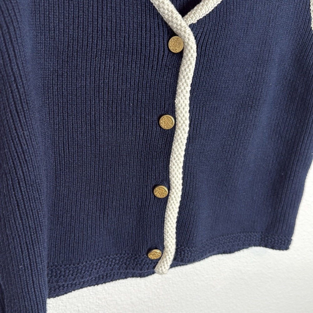 Abercrombie & Fitch Navy Vest with White Trim - Picture 3 of 5
